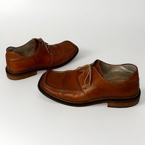Pignataro Leather Square-Toe Derby Shoes Men’s Sz 44 (10.5-11 US) Tan Vintage‎